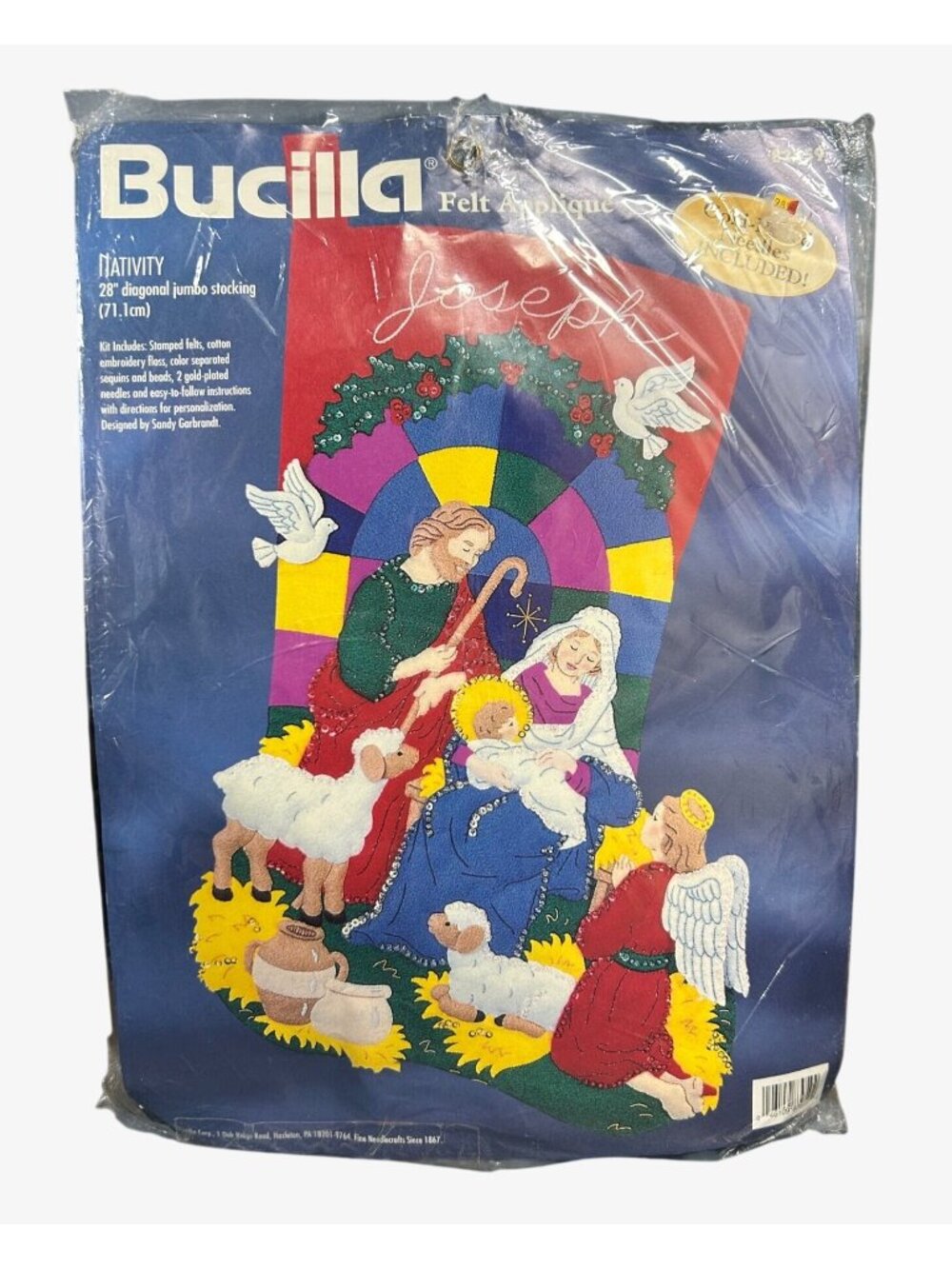 Bucilla Felt Jumbo Christmas Stocking 83959 NATIVITY 28"